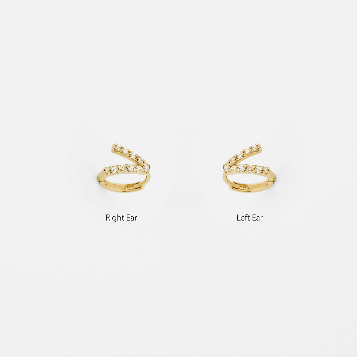14 Karat Gold Plated Oval In/Out CZ Hoop Earrings main image 0