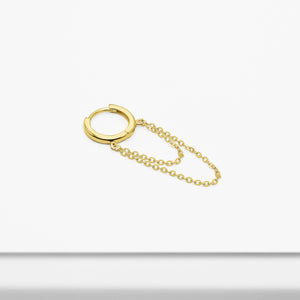 14k Solid Gold Double Chained Hoop Earring