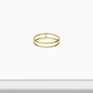 14k Solid Gold Double Ring