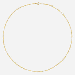 14k Solid Gold Thin Flat Chain Necklace