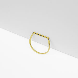 14k Solid Gold Flat Top Ring