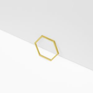 14k Solid Gold Hexagonal Ring