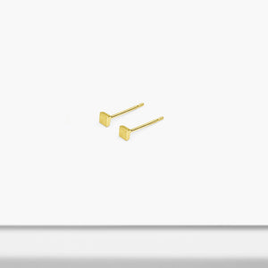 14k Solid Gold Tiny Square Stud Earrings