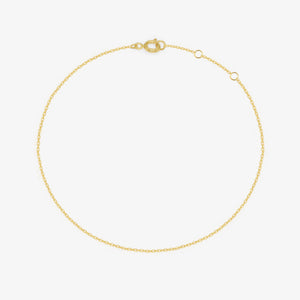 14k Solid Gold Thin Chain Bracelet