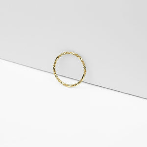 14k Solid Gold Twist Ring