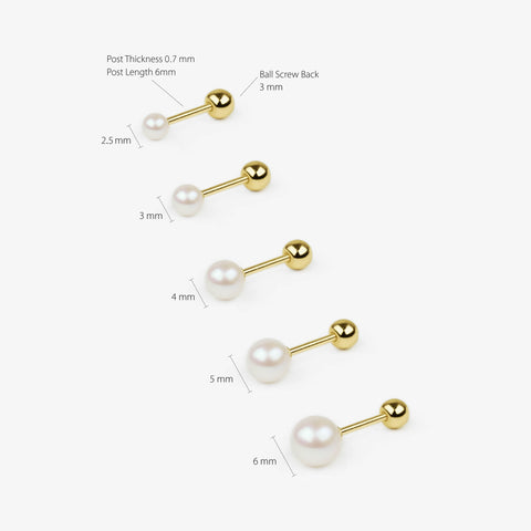 14k Solid Gold Pearl Stud Earring – a day like