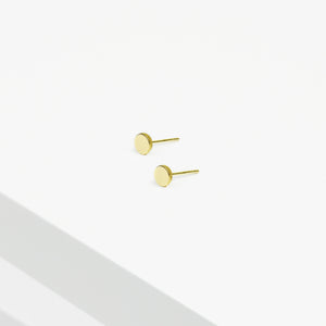 14k Solid Gold Circle Stud Earring