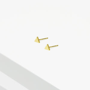 14k Solid Gold Triangle Stud Earring