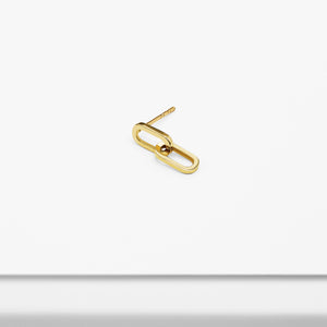14k Solid Gold Double Link Stud Earring