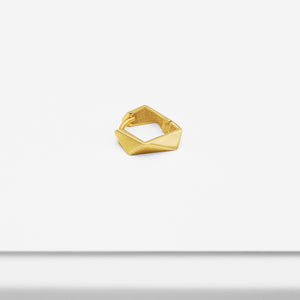 14k Solid Gold Faceted Huggie Hoop Earring