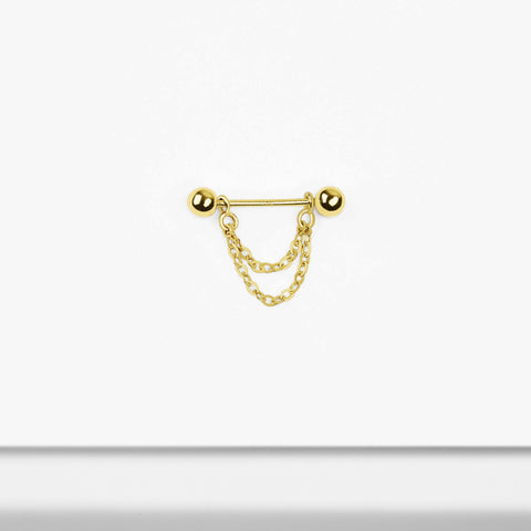 14k Solid Gold Ball Chain Earring