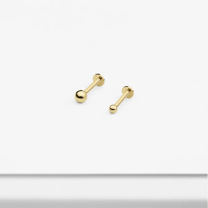 14k Solid Gold Ball Internally Threaded Labret Stud Earring