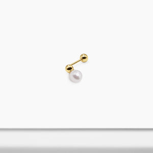 14k Solid Gold Ball Pearl Stud Earring
