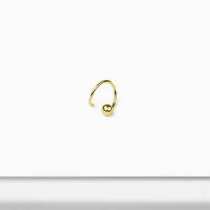 14k Solid Gold Ball Spiral Threader Earring
