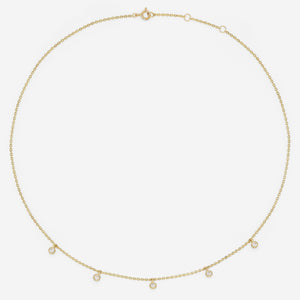14k Solid Gold Dangling CZ Necklace