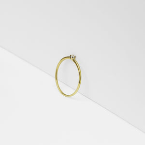 14k Solid Gold Dainty CZ Ring