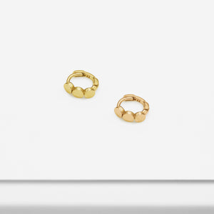 14k Solid Gold Tiny Flat Circle Hoop Earring