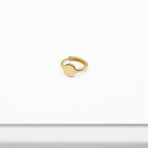 14k Solid Gold Flat Circle Hoop Earring