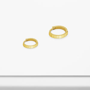 14k Solid Gold Flat Cut Hoop Earring