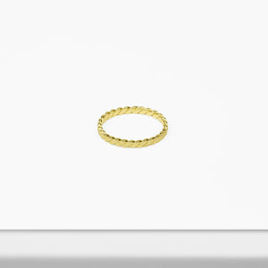 14k Solid Gold Flat Rope Ring