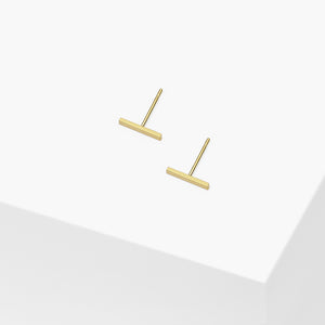 14k Solid Gold Stick Earring