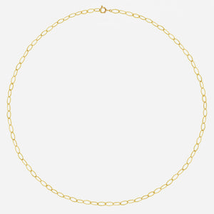 14k Solid Gold Oval Link Chain Necklace