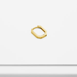 14k Solid Gold Rectangular Octagon Hoop Earring