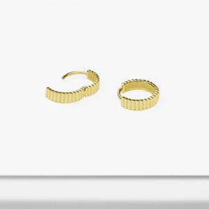 14k Solid Gold Textured Hoop Earring