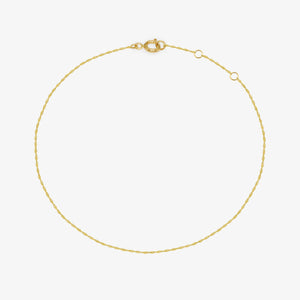 14k Solid Gold Thin Twist Chain Bracelet