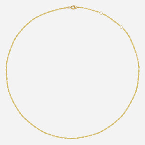 14k Solid Gold Thin Twist Chain Necklace
