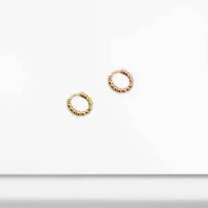14k Solid Gold Tiny Ball Hoop Earring