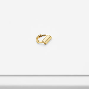 14k Solid Gold Tiny Diagonal Cut Hoop Earring
